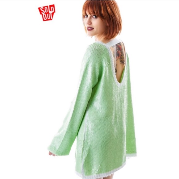 Wildfox RARE LOVE White Label Sequin Sweater Small - Picture 5 of 8